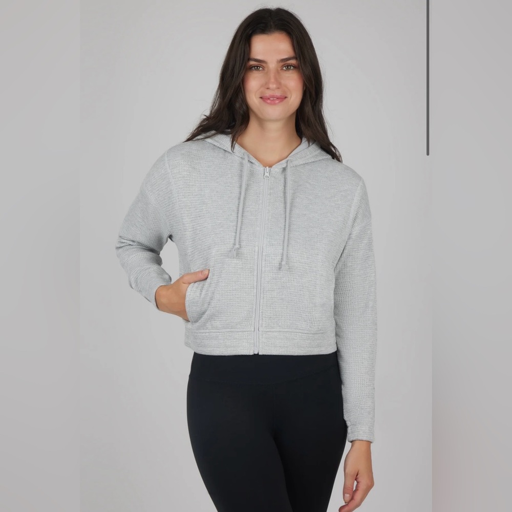 Yogalicious Waffle Knit Zipper Hoodie